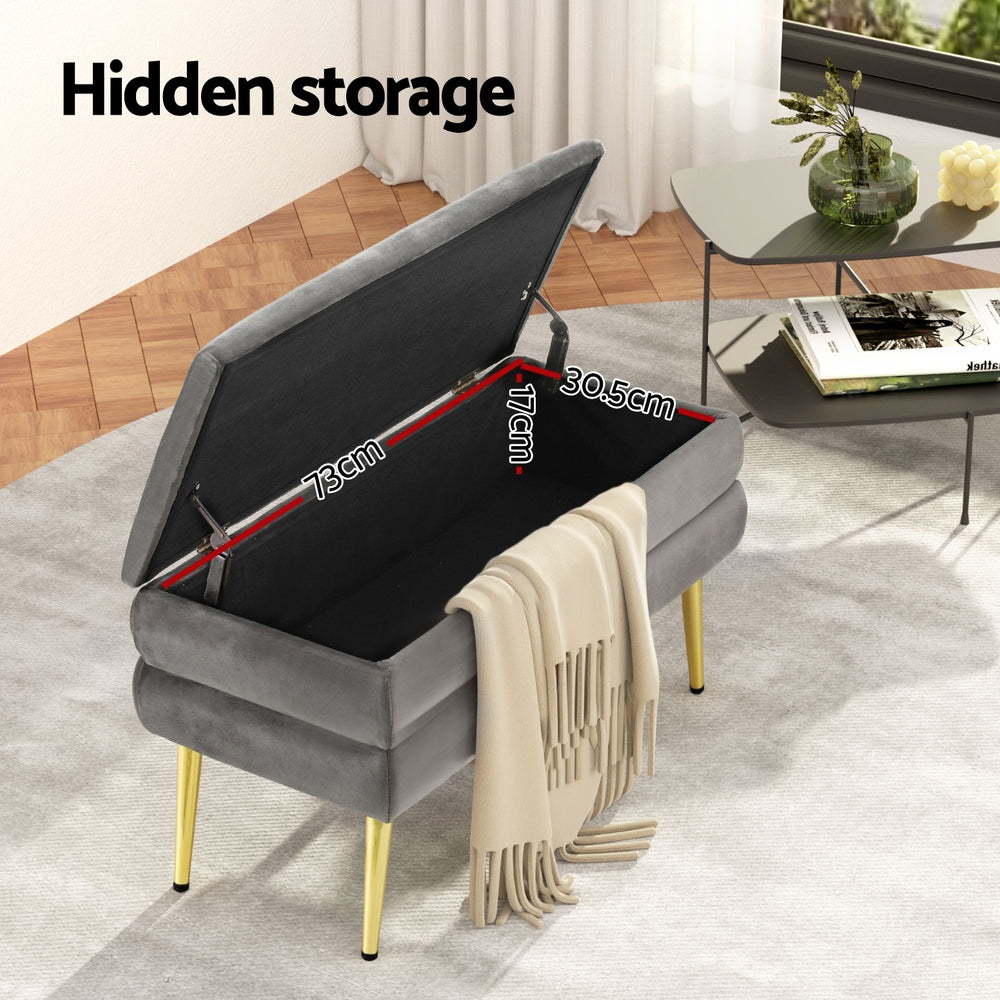ARTISS VELVET FEEL STORAGE OTTOMAN