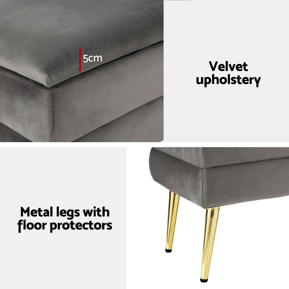 ARTISS VELVET FEEL STORAGE OTTOMAN