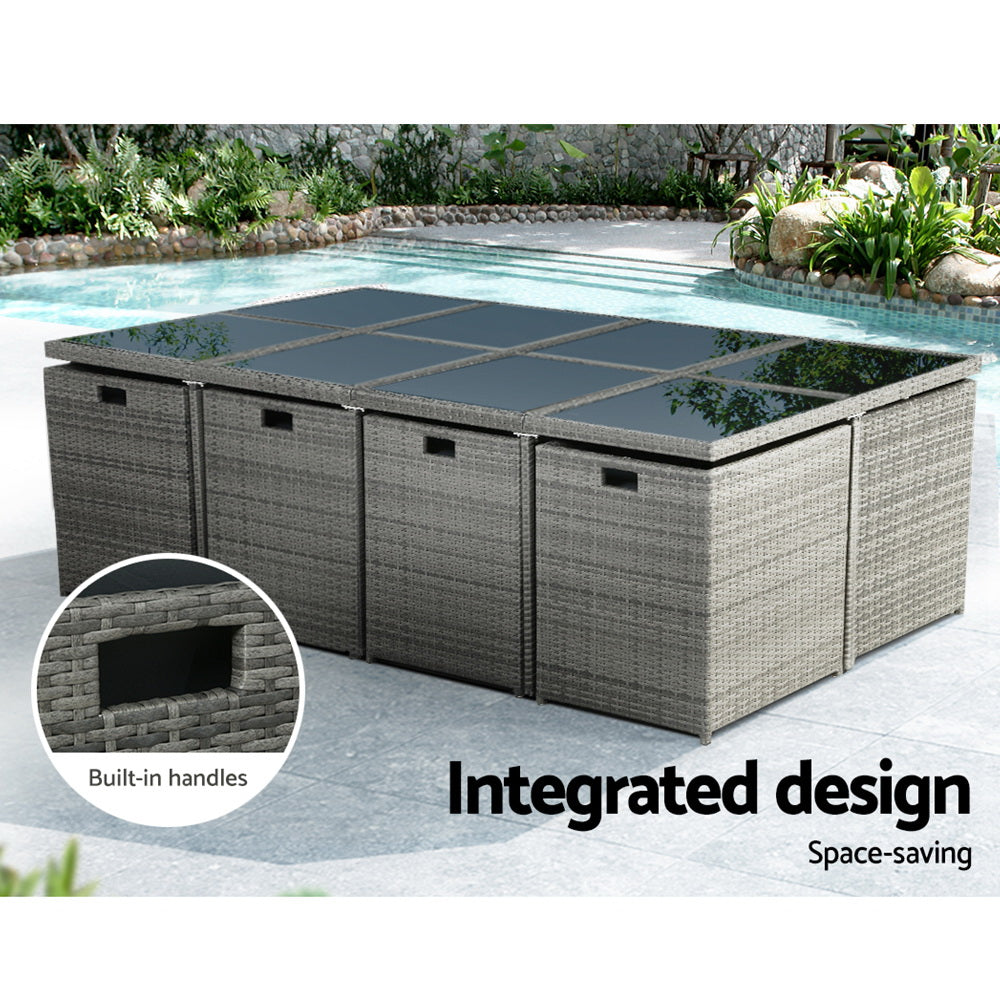 GARDEON 13PCE WICKER OUTDOOR SETTING