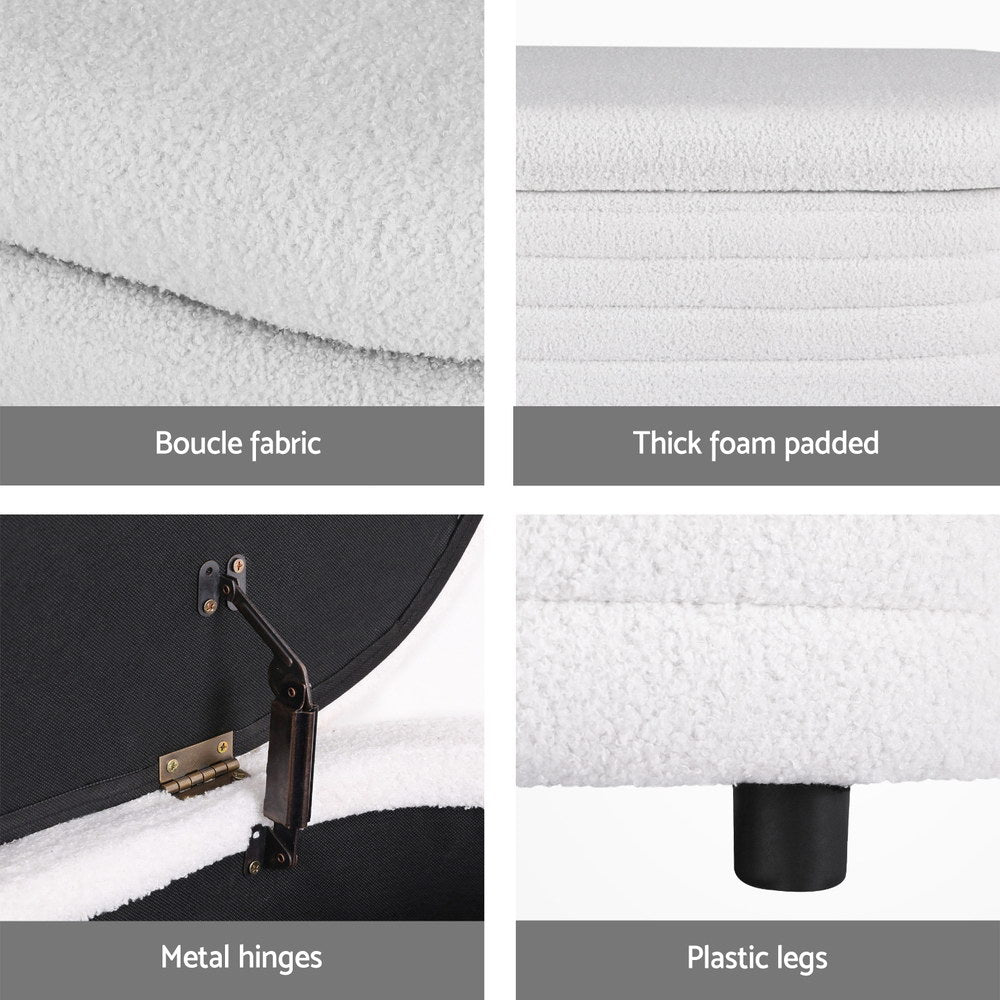 ARTISS BOUCLE 87CM STORAGE OTTOMAN