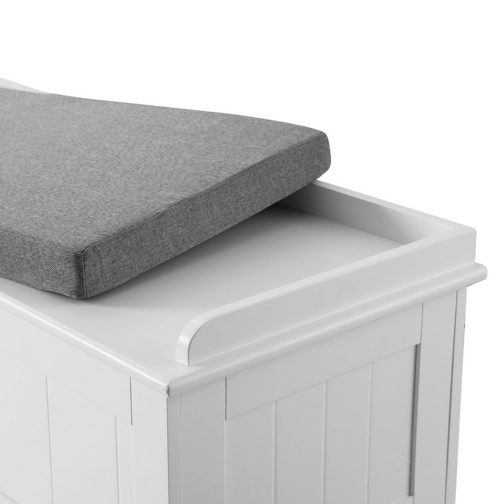 ARTISS PANEL WOOD WITH PADDED SEAT STORAGE OTTOMAN