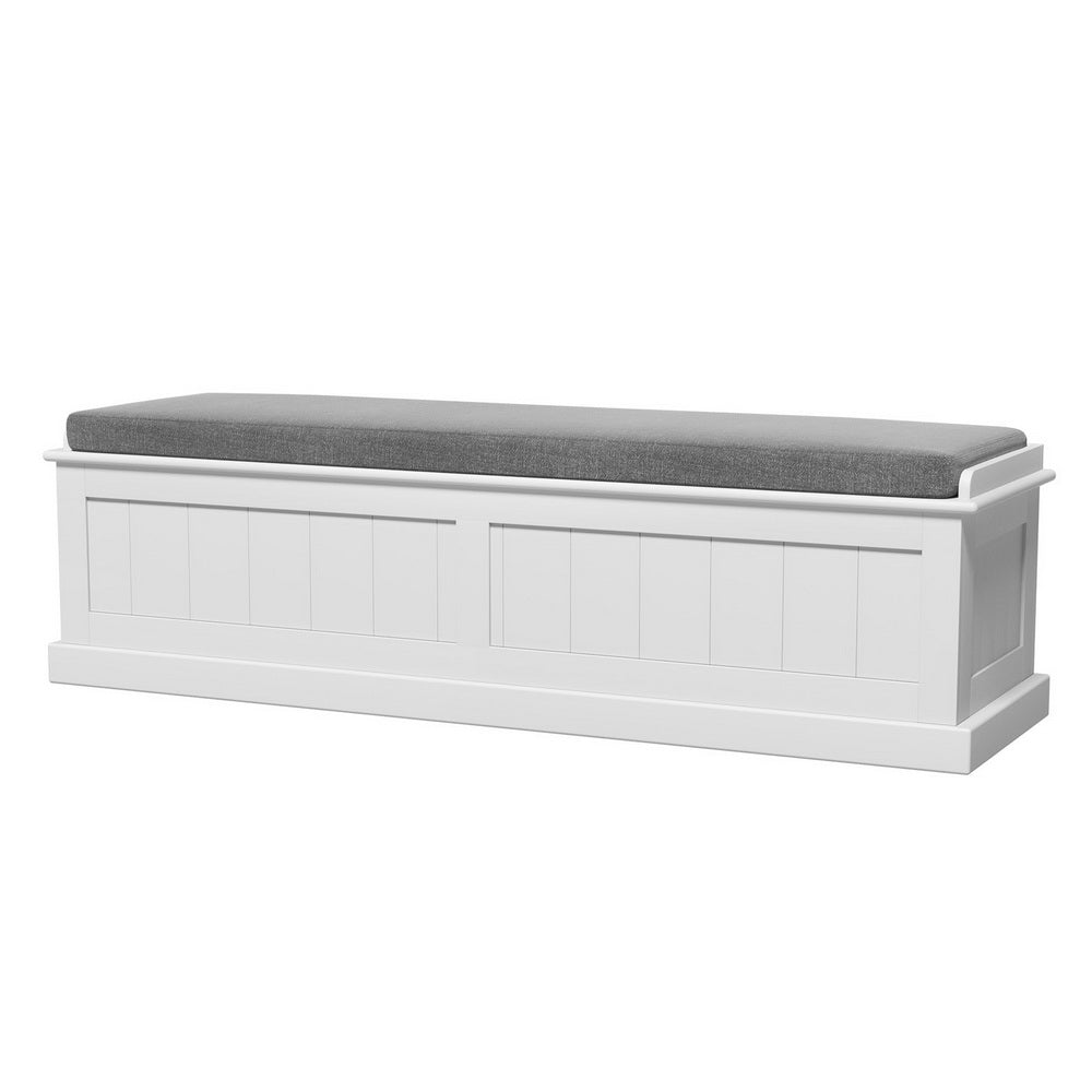 ARTISS PANEL WOOD WITH PADDED SEAT STORAGE OTTOMAN