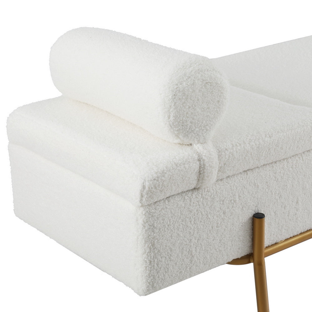ARTISS PILLOW BOUCLE 140CM STORAGE OTTOMAN