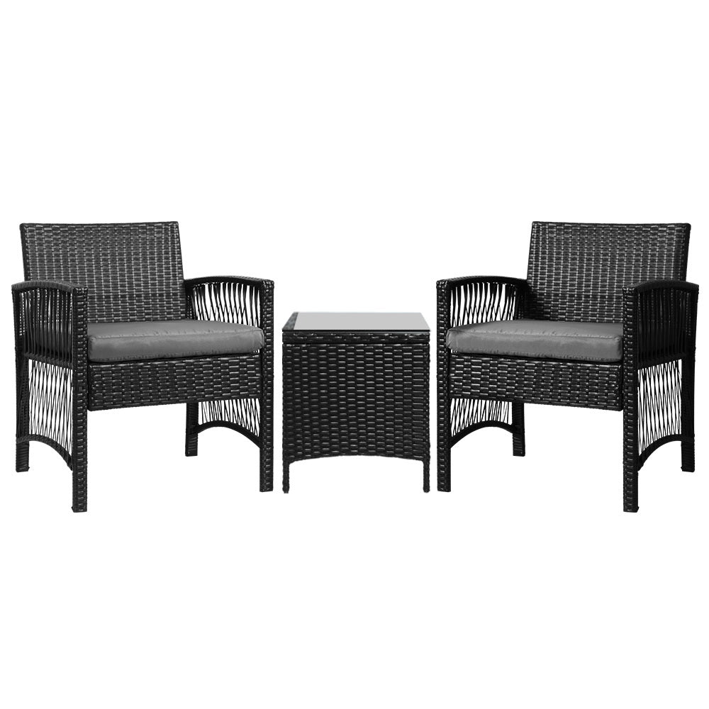 GARDEON 3PCE WICKER PATIO SET
