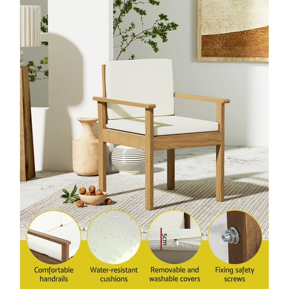 GARDEON 4PCE CREAM NATURAL OUTDOOR SETTING