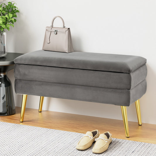 ARTISS VELVET FEEL STORAGE OTTOMAN