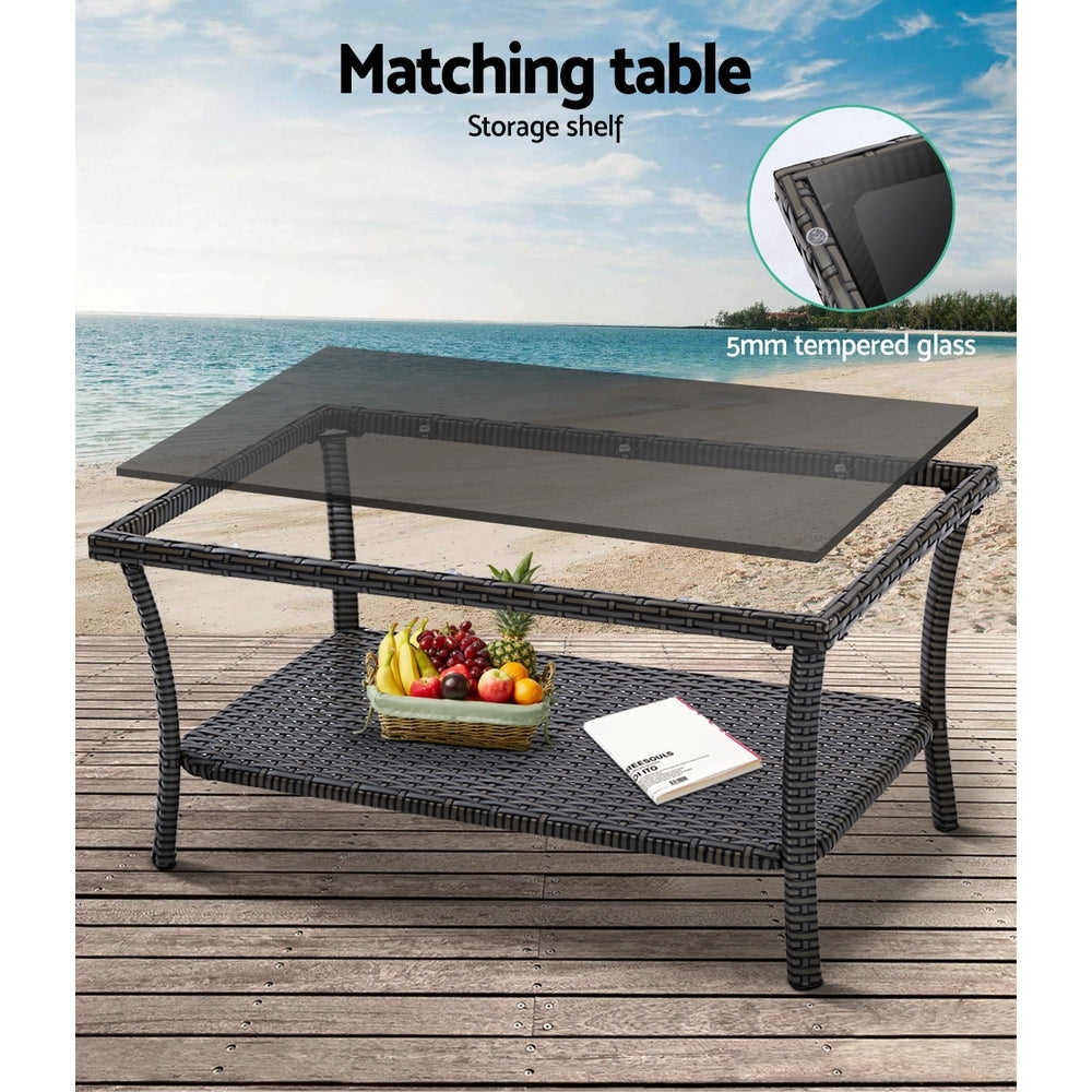 GARDEON 4PCE WICKER LOUNGE SETTING