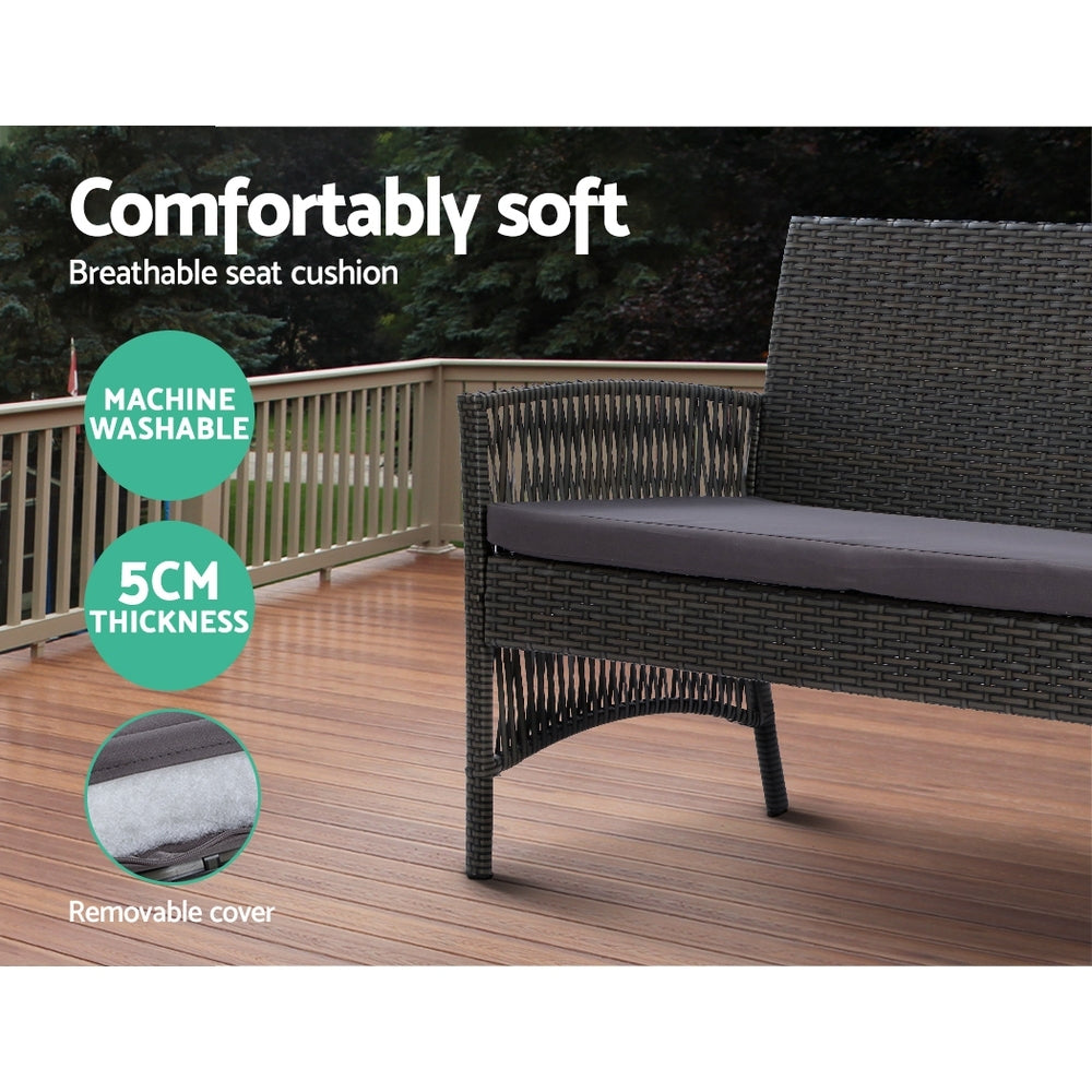 GARDEON 4PCE WICKER LOUNGE SETTING
