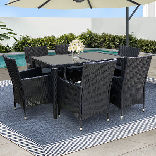 GARDEON 7PCE WICKER OUTDOOR SETTING