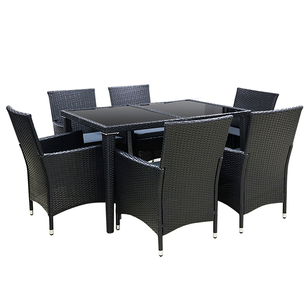 GARDEON 7PCE WICKER OUTDOOR SETTING