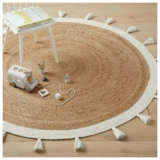 BOHEMIAN CREAM NATURAL BRAIDED ROUND 120CM RUG