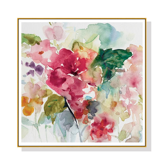 FLORAL BUNCH GOLD FRAMED CANVAS WALL ART