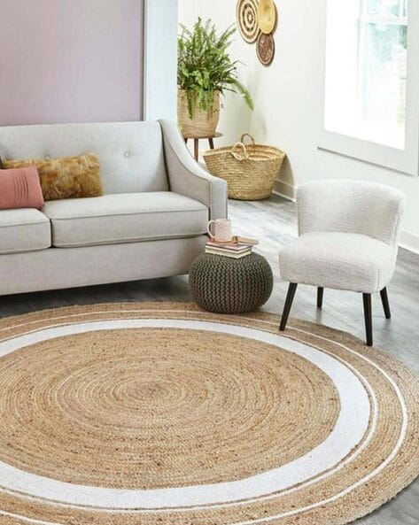 JUTE DECORATIVE 120CM ROUND FLOOR RUG