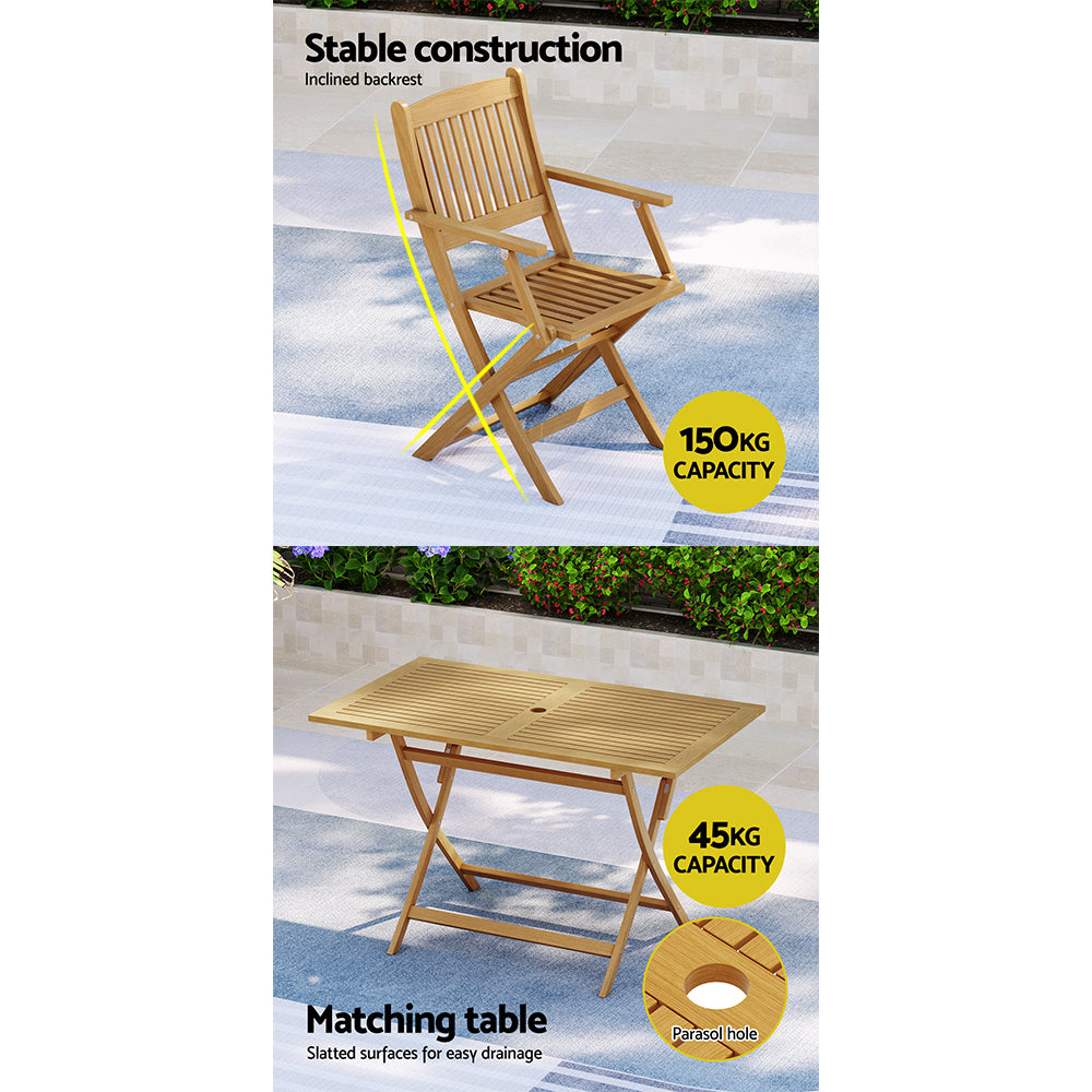 GARDEON 7PCE ACACIA OAK OUTDOOR SETTING