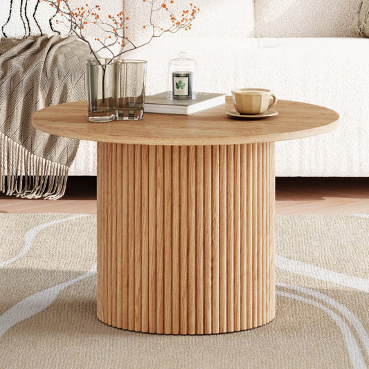 RIBBED MINIMALIST ROUND COFFEE TABLE