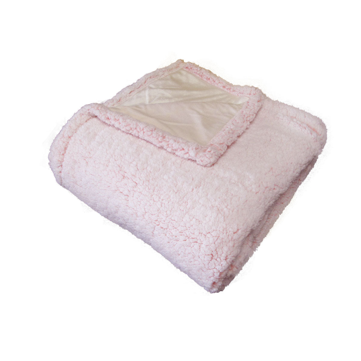 IDC HOMEWARES SHERPA FLEECE COMFORT THROW RUG - PINK