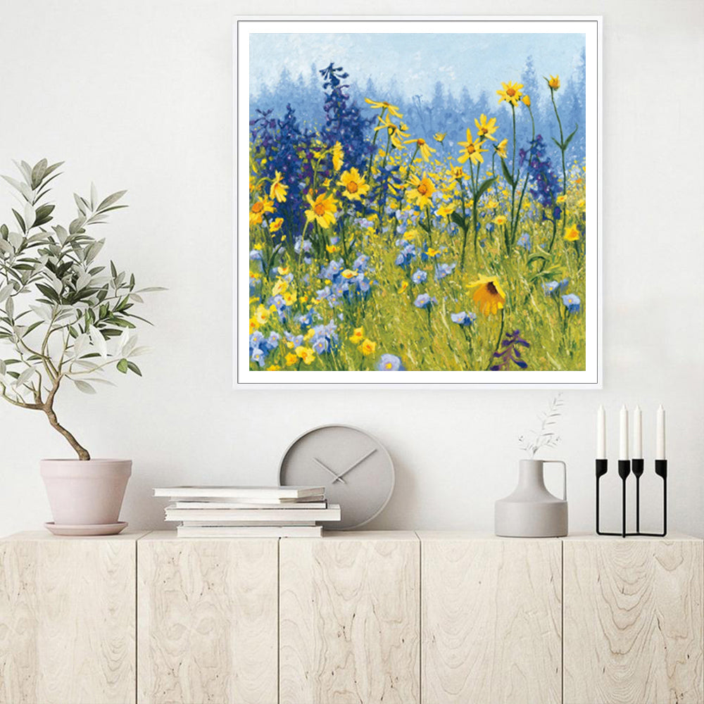 JOYFUL IN JULY WHITE FRAME CANVAS